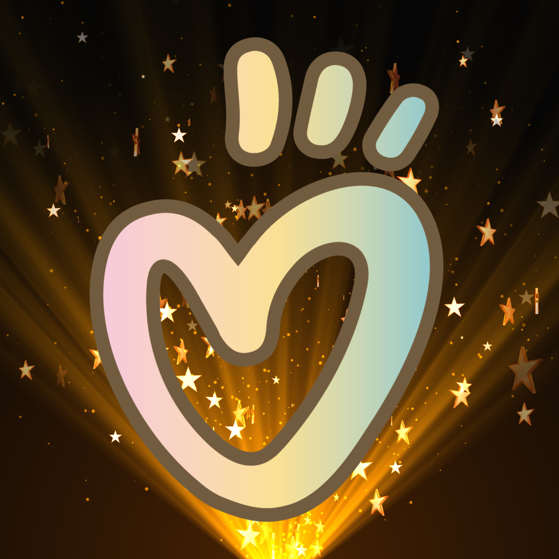 Image d'illustration dans laquelle on voit, en arrière plan, une éruption d'étoiles, avec à l'intérieur le logo de Douceurs d'Amé.