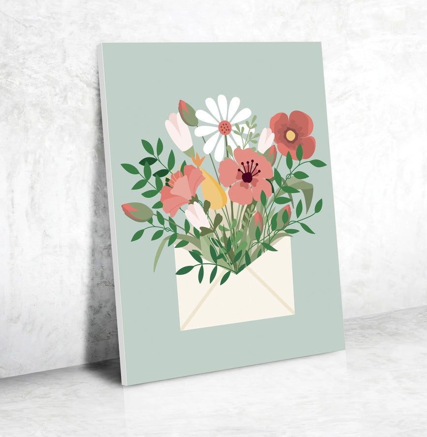 Kit Peinture - Enveloppe Fleurie